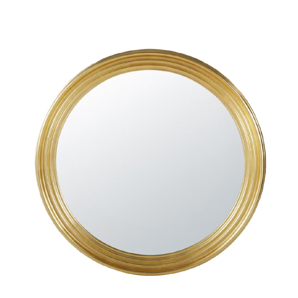 Miroir Rond avec Cadre Doré Élégant