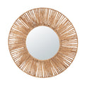 Miroir Rond en Jute Naturel avec Cadre Tressé