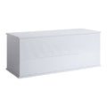 Boîte de rangement blanche avec couvercle et pieds