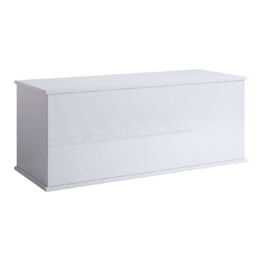 Boîte de rangement blanche avec couvercle et pieds