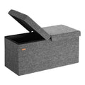 Coffre de rangement en tissu gris avec couvercle