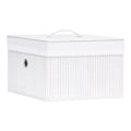 Boîte de rangement en tissu blanc avec poignée