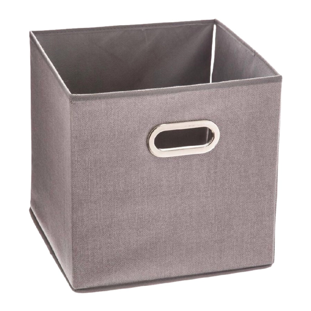 Boîte de rangement en tissu gris avec poignée