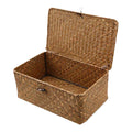 Panier de rangement en osier avec couvercle