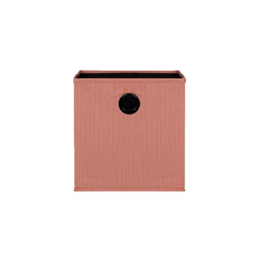 Boîte de rangement en tissu rose avec poignée