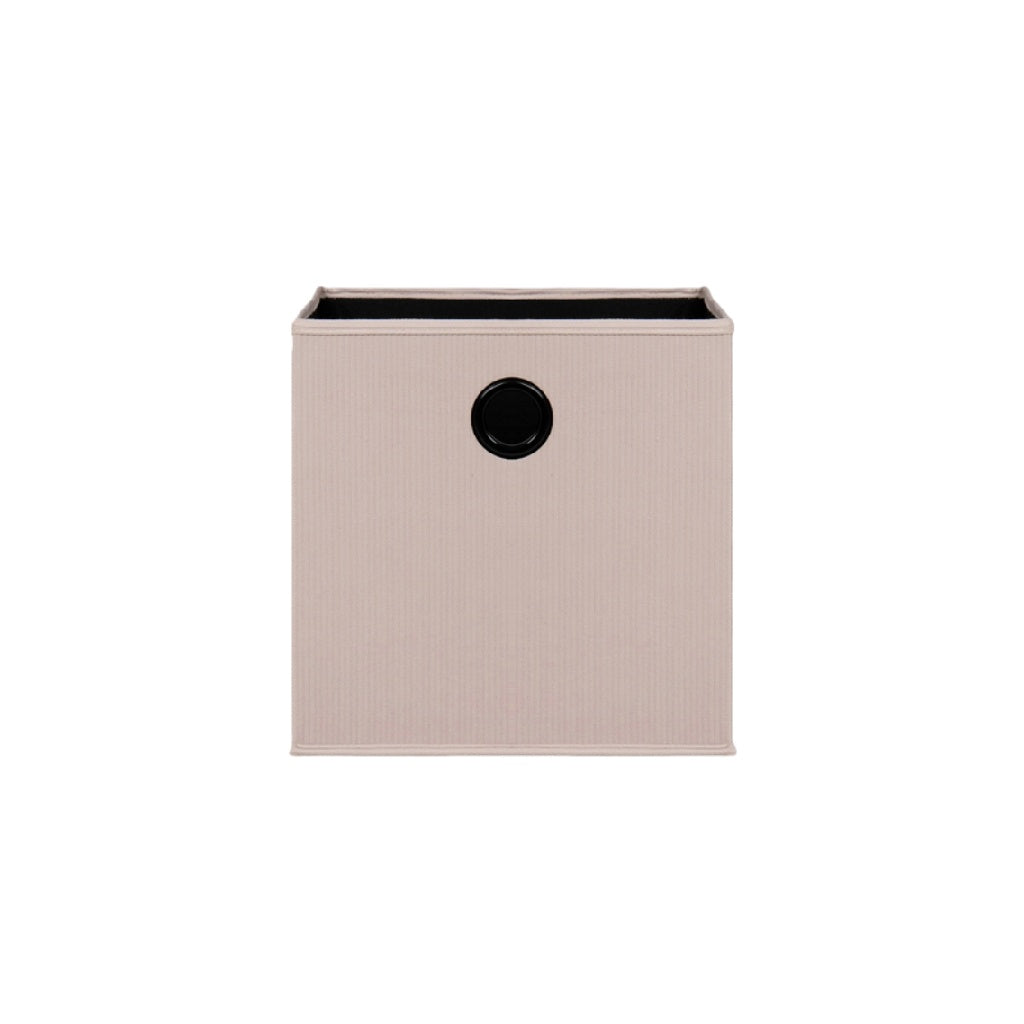 Boîte de rangement en tissu beige avec poignée