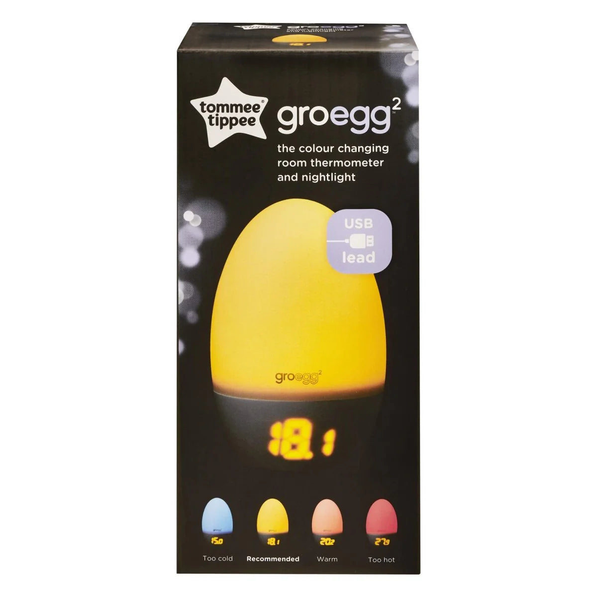 Multifunctional Silicone Night Light with Thermometer & USB Power