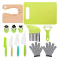 Mini Chef Cooking Toolset - 13-Piece Real Utensils Knife Set for Toddlers